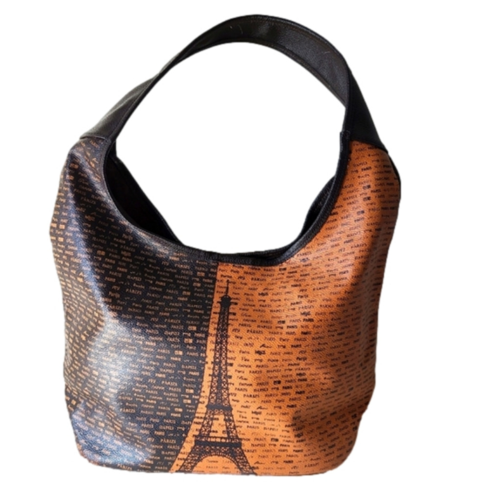 Marc Labat Paris Brown Slouchy Shoulder Bag Boho Festival Hobo Chic Parisian